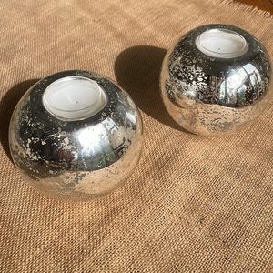 Pottery Barn mercury glass candle holders